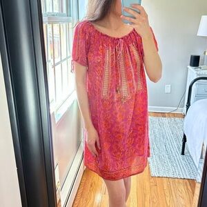 Bell by Alicia Bell Pink and Orange Dress/Coverup